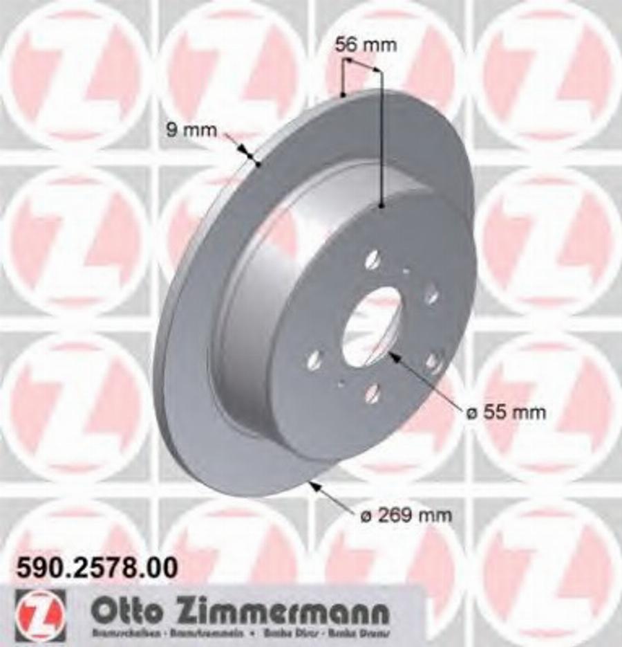 Zimmermann 590.2578.00 - Тормозной диск autospares.lv