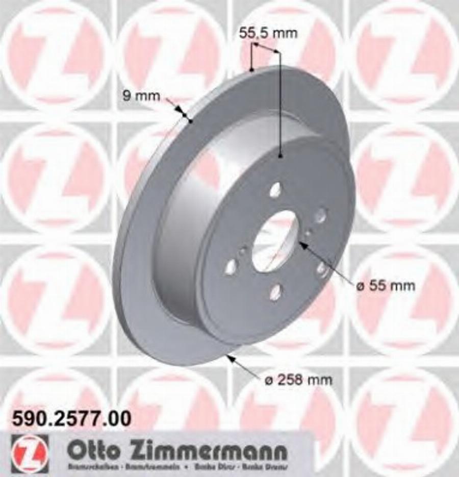 Zimmermann 590.2577.00 - Тормозной диск autospares.lv