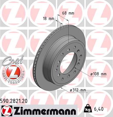 Zimmermann 590.2821.20 - Тормозной диск autospares.lv