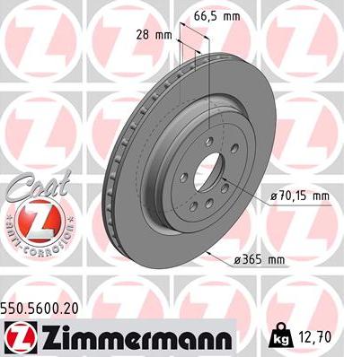 Zimmermann 550.5600.20 - Тормозной диск autospares.lv