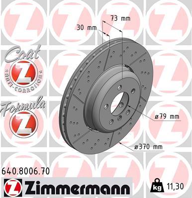 Zimmermann 640.8006.70 - Тормозной диск autospares.lv