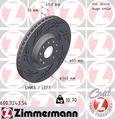 Zimmermann 600.3243.54 - Тормозной диск autospares.lv