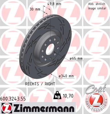 Zimmermann 600.3243.55 - Тормозной диск autospares.lv