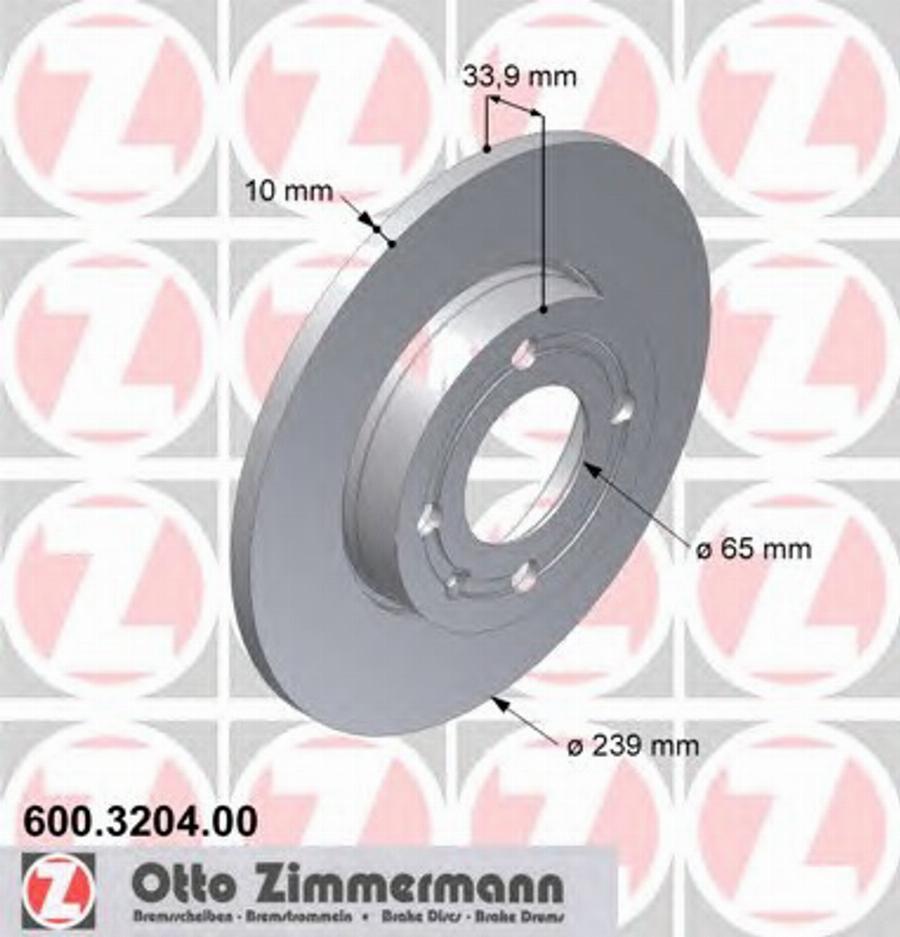 Zimmermann 600 3204 00 - Тормозной диск autospares.lv