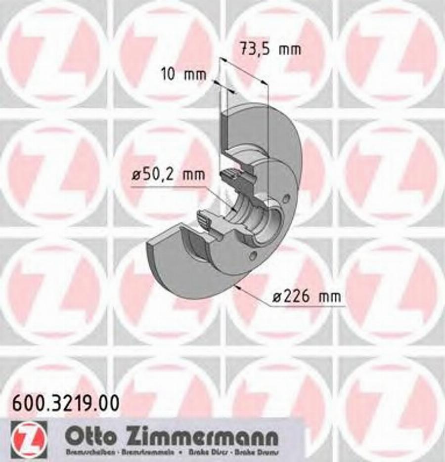 Zimmermann 600.3219.00 - Тормозной диск autospares.lv