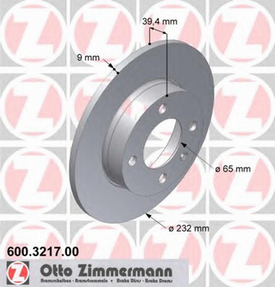 Zimmermann 600.3217.00 - Тормозной диск autospares.lv