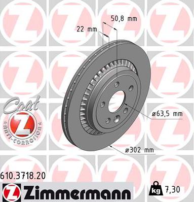 Zimmermann 610.3718.20 - Тормозной диск autospares.lv