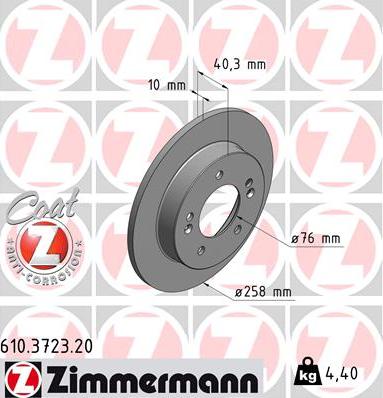 Zimmermann 610.3723.20 - Тормозной диск autospares.lv