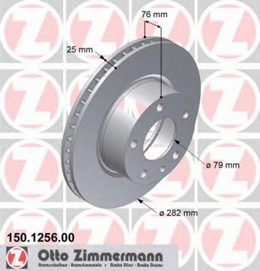 Zimmermann 150 1256 00 - Тормозной диск autospares.lv