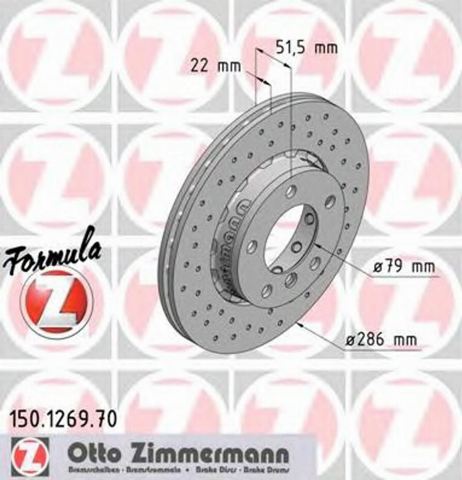 Zimmermann 150.1269.70 - Тормозной диск autospares.lv