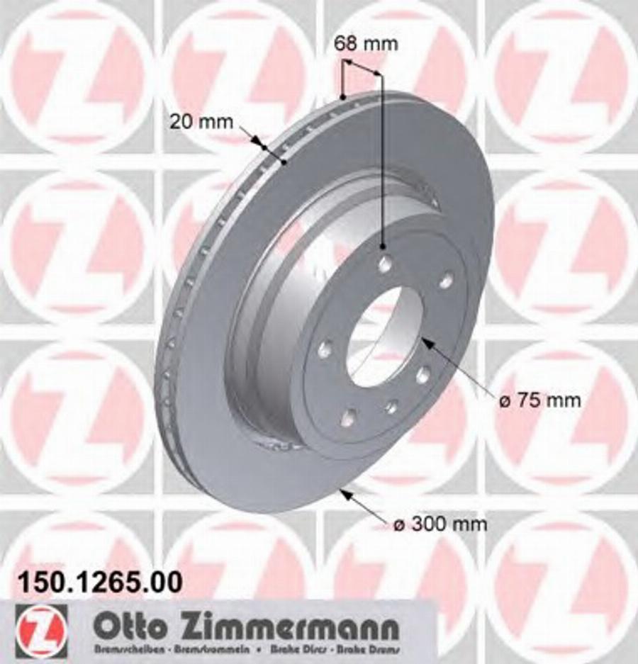 Zimmermann 150 1265 00 - Тормозной диск autospares.lv