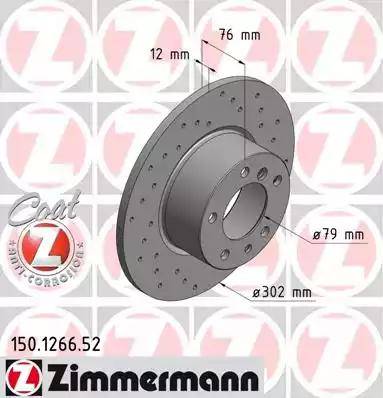 Zimmermann 150.1266.52 - Тормозной диск autospares.lv