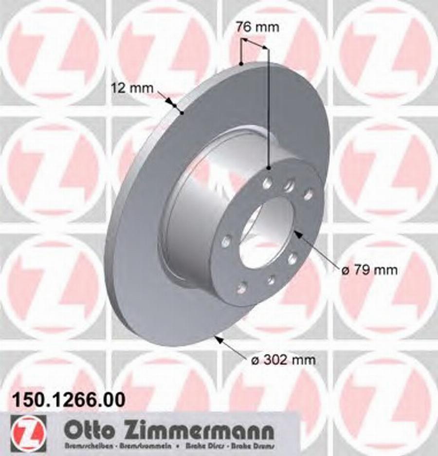 Zimmermann 150 1266 00 - Тормозной диск autospares.lv