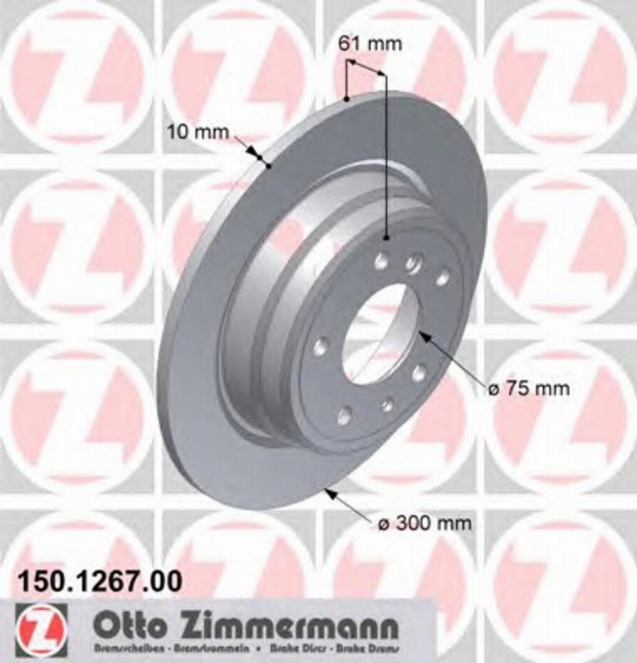 Zimmermann 150 1267 00 - Тормозной диск autospares.lv