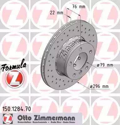 Zimmermann 150.1284.70 - Тормозной диск autospares.lv