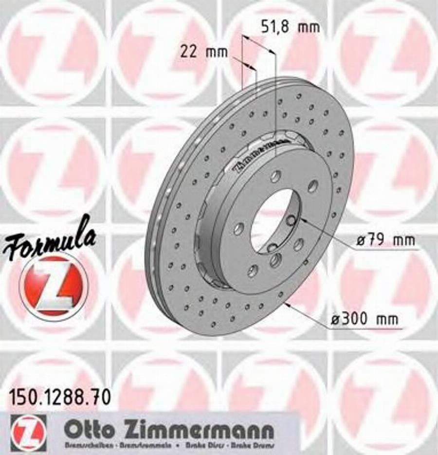 Zimmermann 150.1288.70 - Тормозной диск autospares.lv