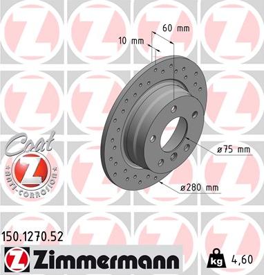 Zimmermann 150.1270.52 - Тормозной диск autospares.lv