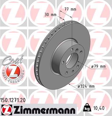 Zimmermann 150.1271.20 - Тормозной диск autospares.lv
