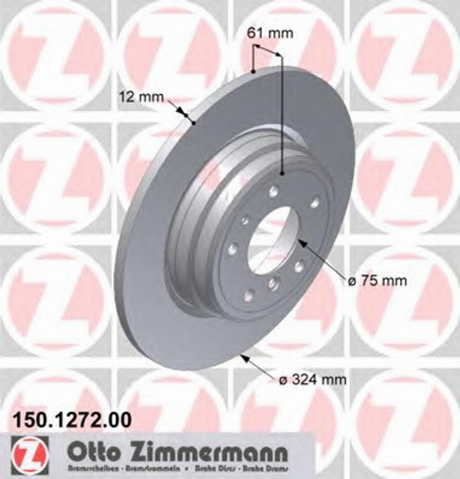 Zimmermann 150 1272 00 - Тормозной диск autospares.lv