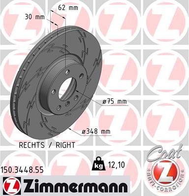 Zimmermann 150.3448.55 - Тормозной диск autospares.lv