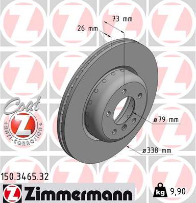 Zimmermann 150.3465.32 - Тормозной диск autospares.lv