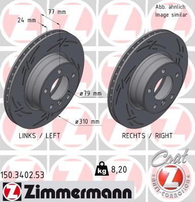 Zimmermann 150.3402.53 - Тормозной диск autospares.lv