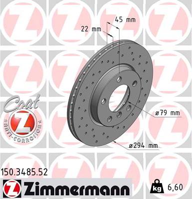 Zimmermann 150.3485.52 - Тормозной диск autospares.lv