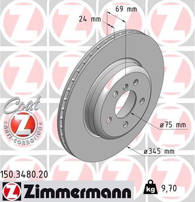 Zimmermann 150.3480.20 - Тормозной диск autospares.lv