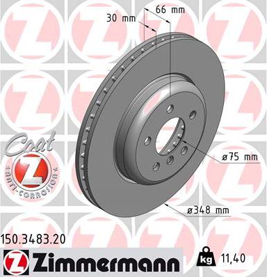 Zimmermann 150.3483.20 - Тормозной диск autospares.lv