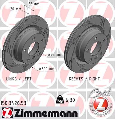 Zimmermann 150.3426.53 - Тормозной диск autospares.lv