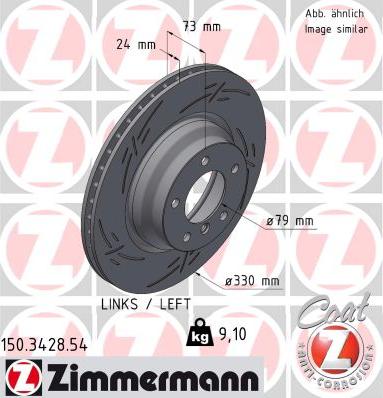 Zimmermann 150.3428.54 - Тормозной диск autospares.lv