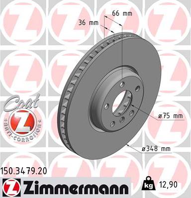 Zimmermann 150.3479.20 - Тормозной диск autospares.lv