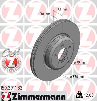 Zimmermann 150.2911.32 - Тормозной диск autospares.lv