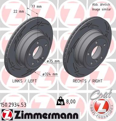 Zimmermann 150.2934.53 - Тормозной диск autospares.lv