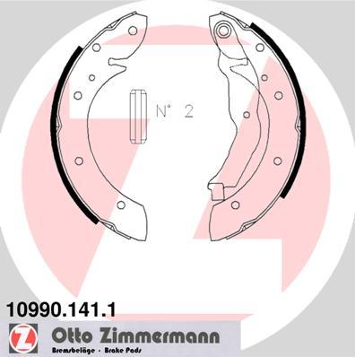 Zimmermann 10990.141.1 - Комплект тормозных колодок, барабанные autospares.lv