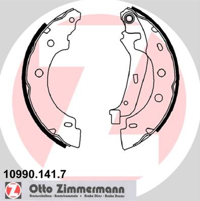 Zimmermann 10990.141.7 - Комплект тормозных колодок, барабанные autospares.lv