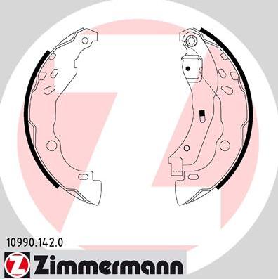 Zimmermann 10990.142.0 - Комплект тормозных колодок, барабанные autospares.lv