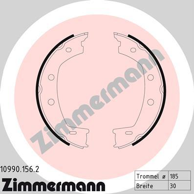 Zimmermann 10990.156.2 - Комплект тормозов, ручник, парковка autospares.lv