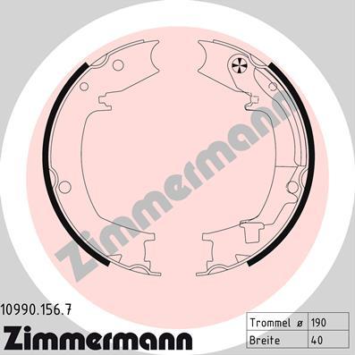 Zimmermann 10990.156.7 - Комплект тормозов, ручник, парковка autospares.lv