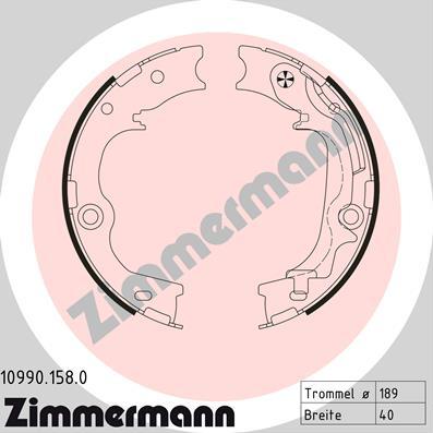 Zimmermann 10990.158.0 - Комплект тормозов, ручник, парковка autospares.lv