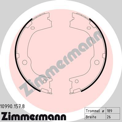 Zimmermann 10990.157.8 - Комплект тормозов, ручник, парковка autospares.lv