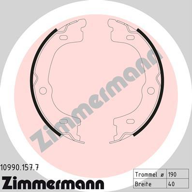 Zimmermann 10990.157.7 - Комплект тормозов, ручник, парковка autospares.lv