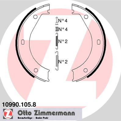 Zimmermann 10990.105.8 - Комплект тормозов, ручник, парковка autospares.lv