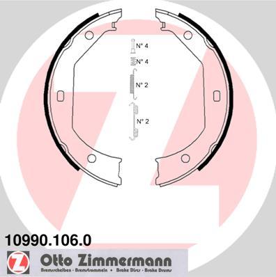 Zimmermann 10990.106.0 - Комплект тормозов, ручник, парковка autospares.lv