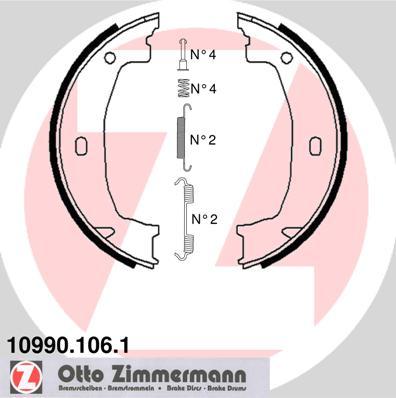 Zimmermann 10990.106.1 - Комплект тормозов, ручник, парковка autospares.lv