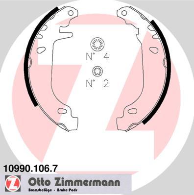 Zimmermann 10990.106.7 - Комплект тормозных колодок, барабанные autospares.lv