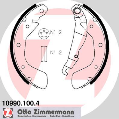 Zimmermann 10990.100.4 - Комплект тормозных колодок, барабанные autospares.lv