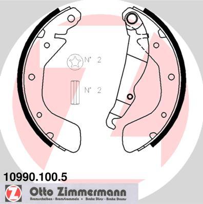 Zimmermann 10990.100.5 - Комплект тормозных колодок, барабанные autospares.lv