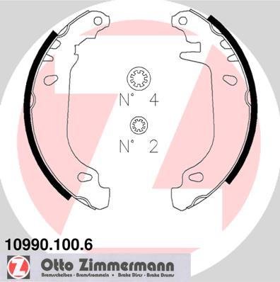 Zimmermann 10990.100.6 - Комплект тормозных колодок, барабанные autospares.lv