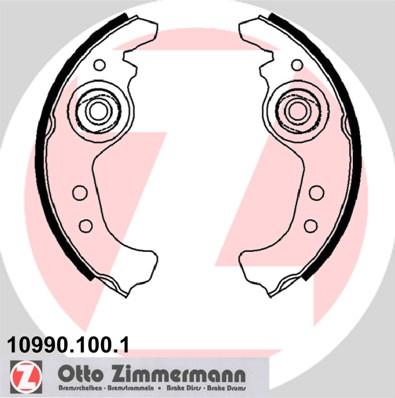 Zimmermann 10990.100.1 - Комплект тормозных колодок, барабанные autospares.lv